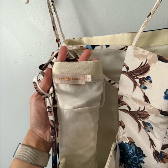 TORY BURCH FLORAL PRINT OTTOMAN MIDI DRESS - Picture 4 of 5